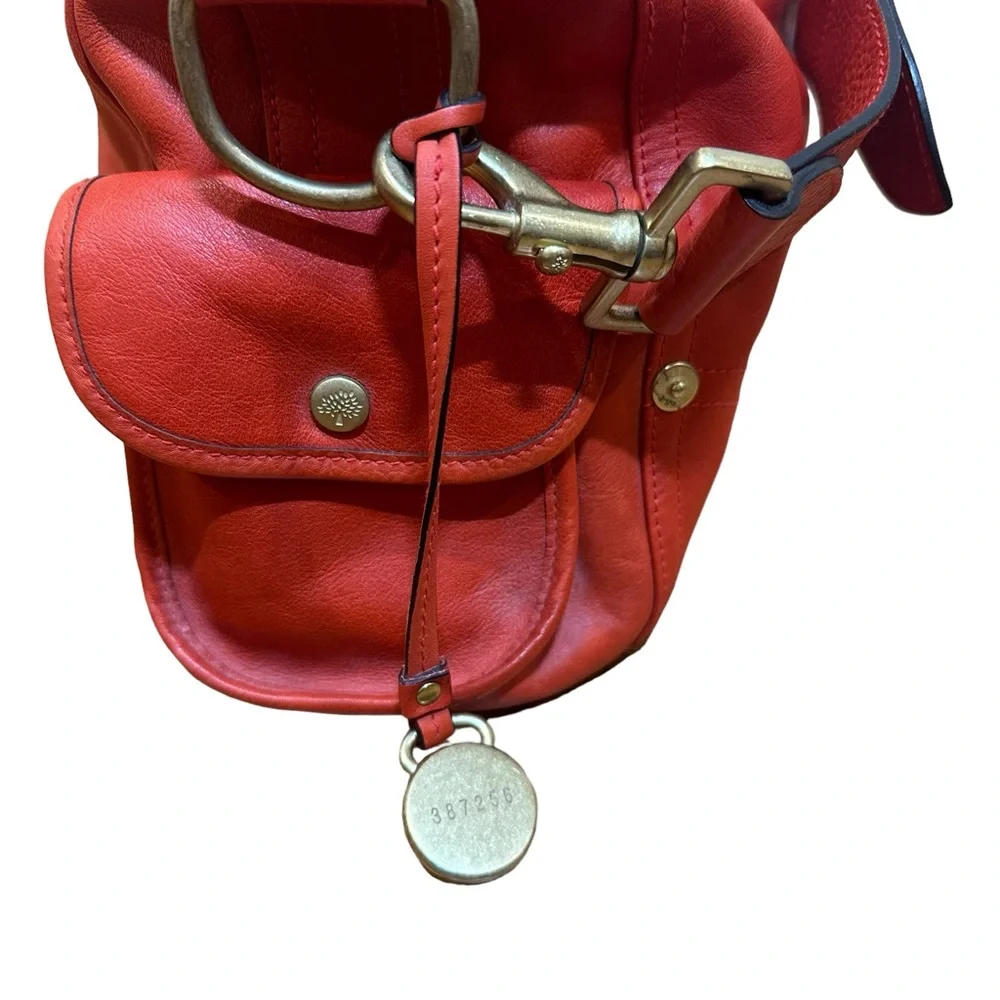 Mulberry "Jody" Leather Satchel Shoulder Bag Tote Clutch Purse, Red - Picture 6 of 14